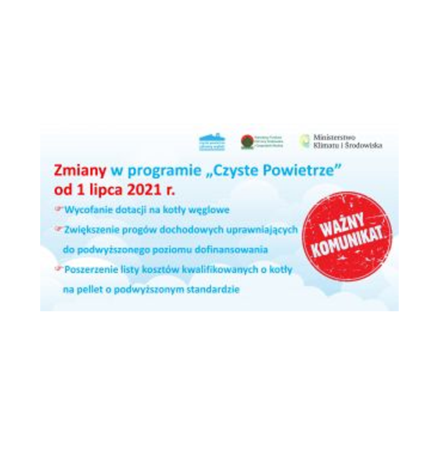 Komunikat Zmiany Czyste Powietrze