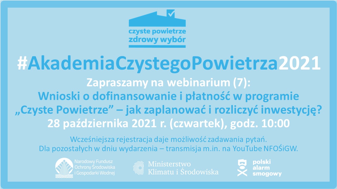 Zaproszenie Akademia Czystego Powietrza