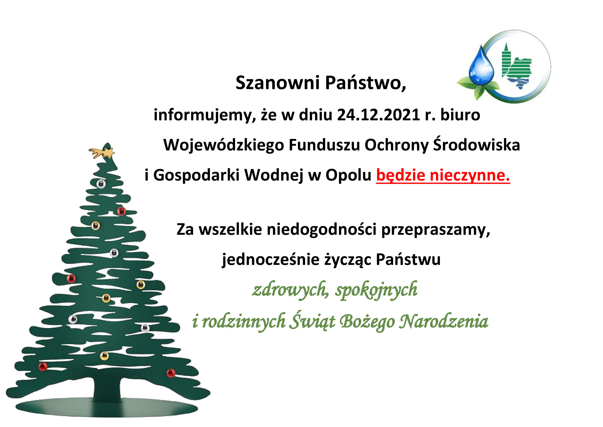 Informacja Święta 24.12.2021